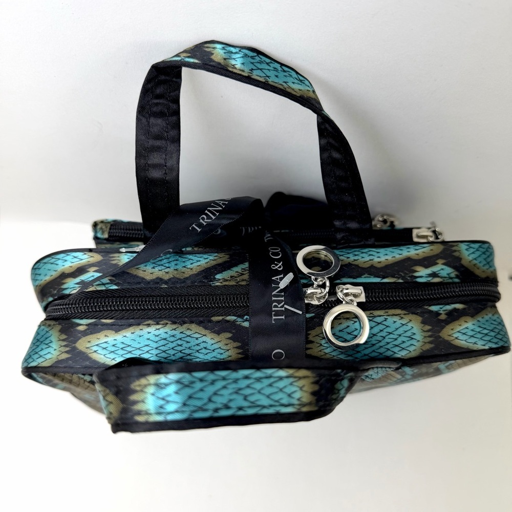 Trina & Co Snake Print Cosmetic Bag Set Travel Makeup Organizer NWT - Picture 5 of 9